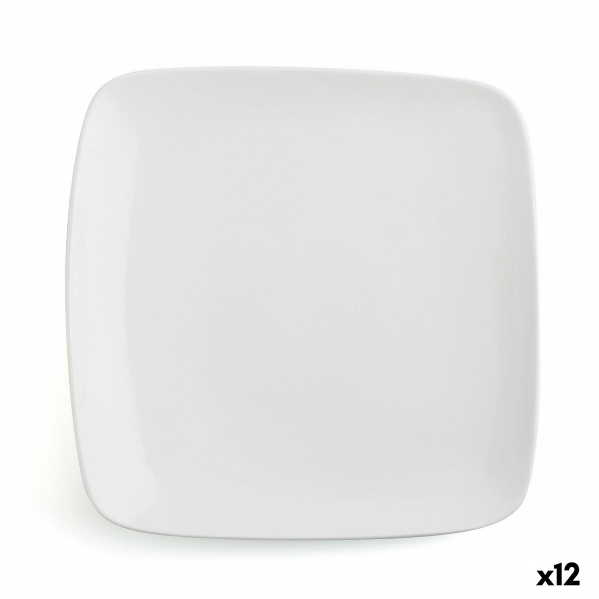 Flat plate Vital Squared Ceramic White (27 x 21 cm) (12 Units)