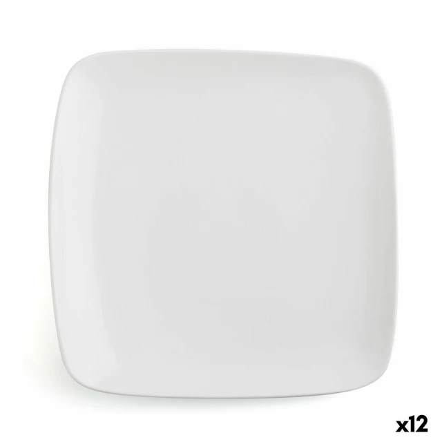 Flat plate Vital Squared Ceramic White (27 x 21 cm) (12 Units)