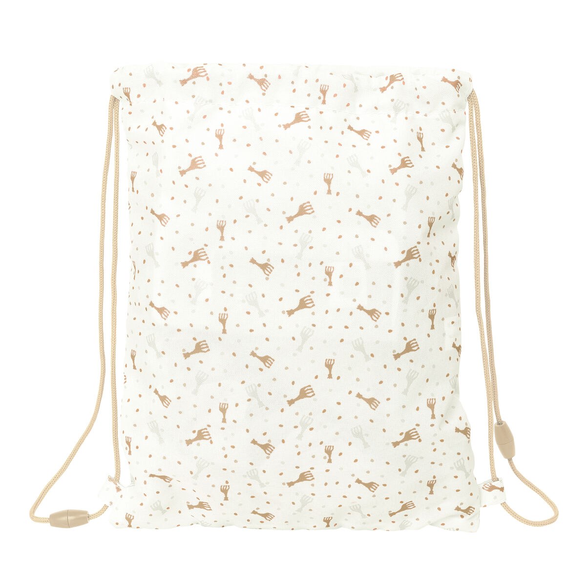 Backpack with Strings Beige 26 x 34 x 1 cm