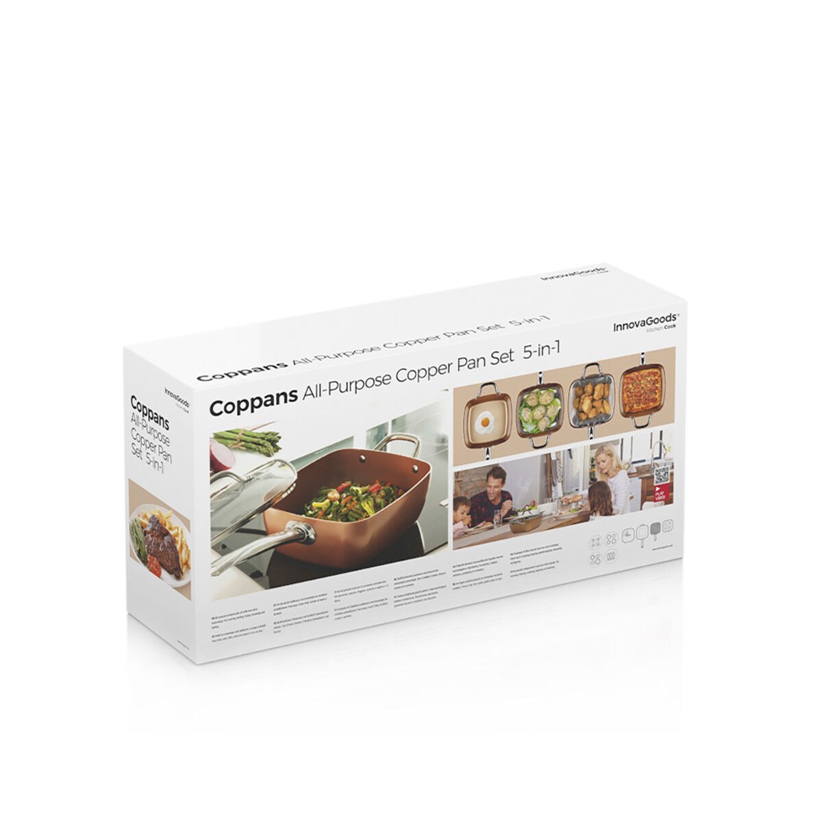 All-Purpose Copper Pan Set 5 in 1 Coppans 4 Pieces