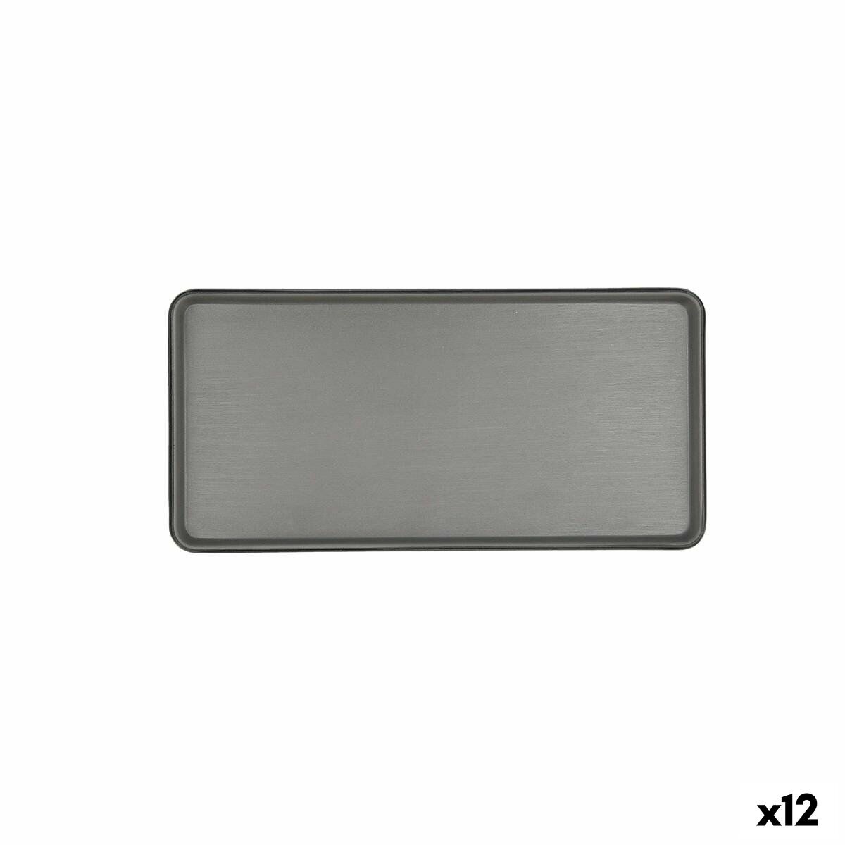 Snack tray Gio Black Plastic 24 x 11,5 cm (12 Units)