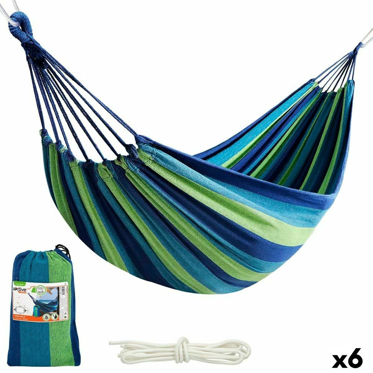 Hammock Blue 200 x 0,4 x 100 cm (6 Units)
