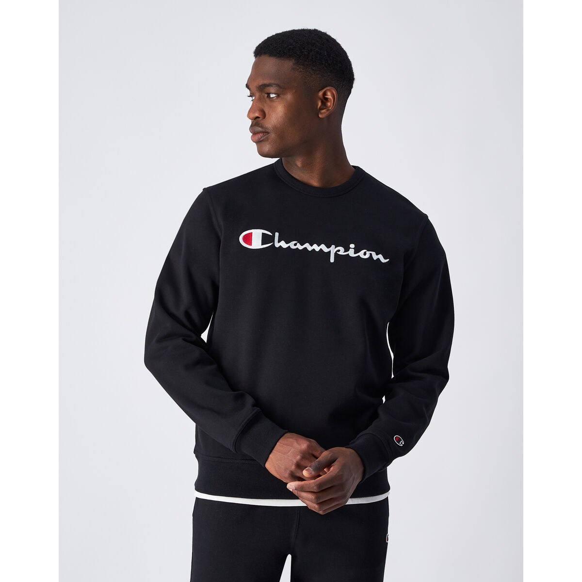 Толстовка без капюшона мужская CREWNECK SWEATSHIRT 220254 NBK Чёрный