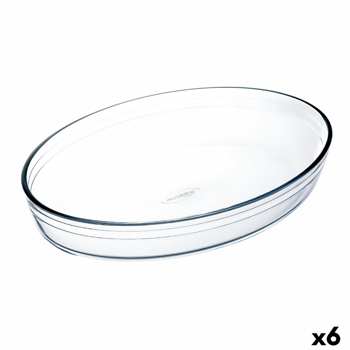 Oven Dish Ocuisine Vidrio Transparent Glass Oval 26,2 x 17,9 x 6,2 cm (6 Units)