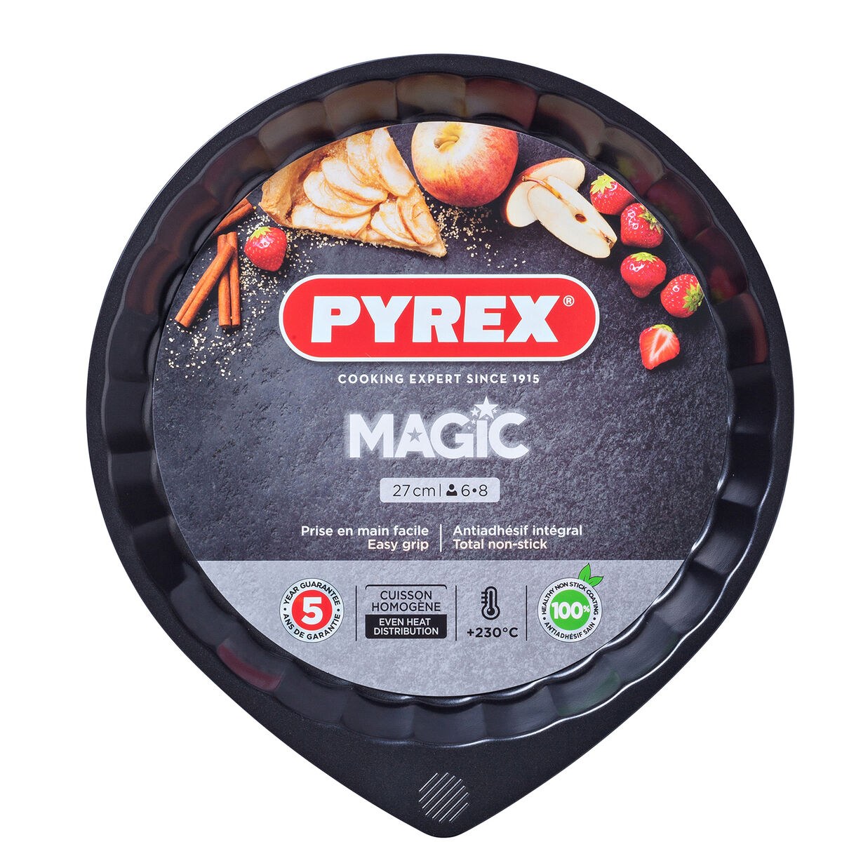 Форма для выпечки Magic Чёрный Металл Простой Круглый Ø 27 cm 6 штук
