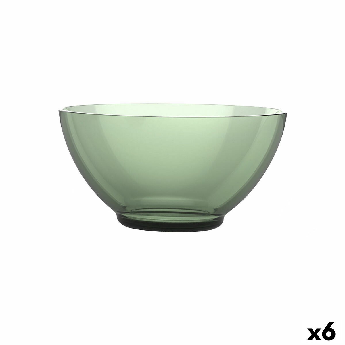 Bowl Alba Green Glass 500 ml (6 Units)