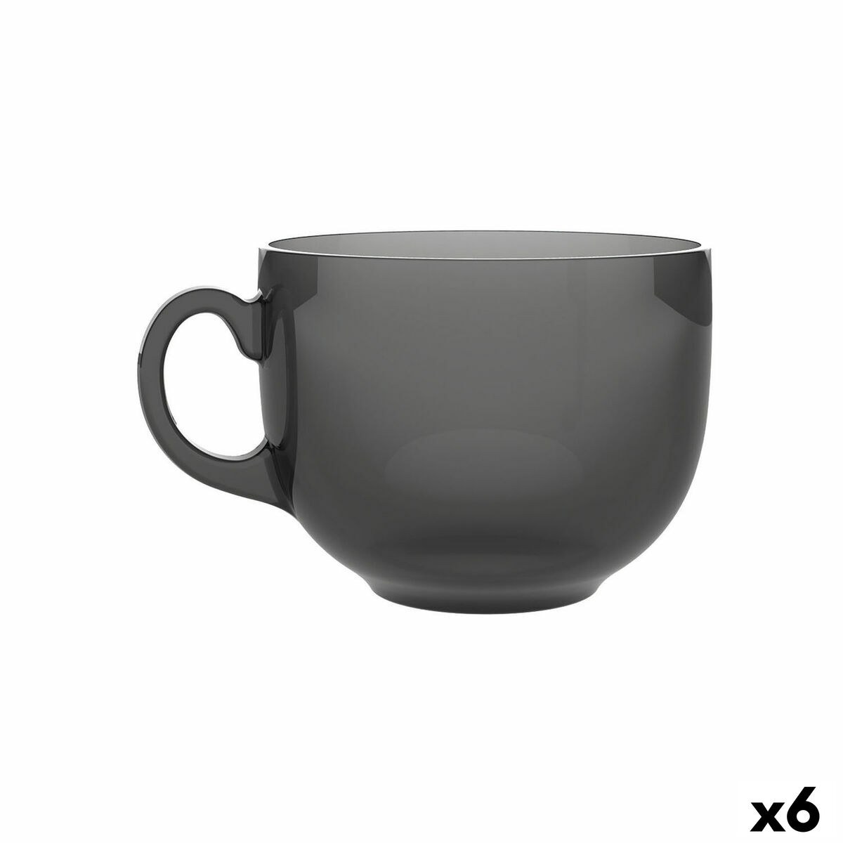 Cup Alba Grey Glass 500 ml (6 Units)