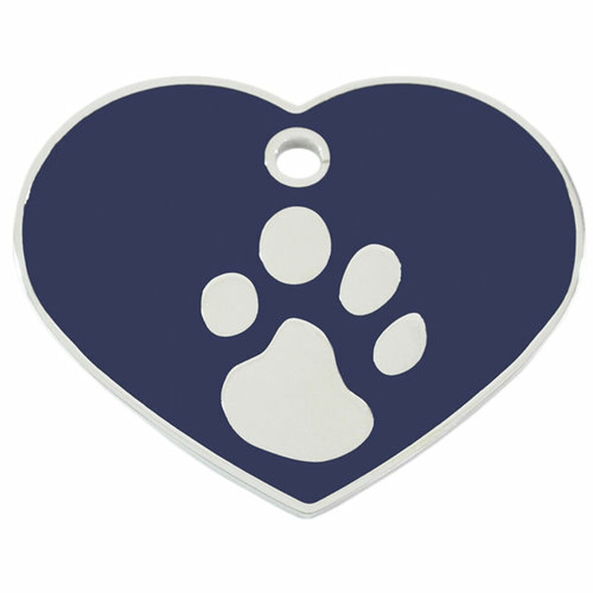 Identification plate for collar Heart Blue Silver